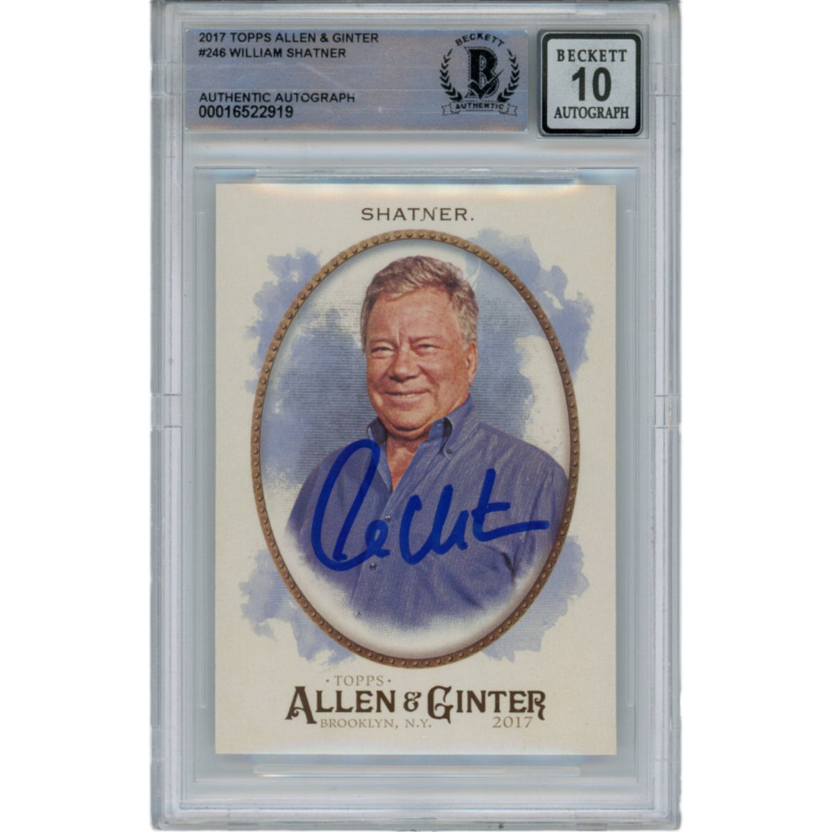 William Shatner Star Trek Signed Card - Allen & Ginter 246 Beckett Beckett - 47151-Powers Sports Memorabilia