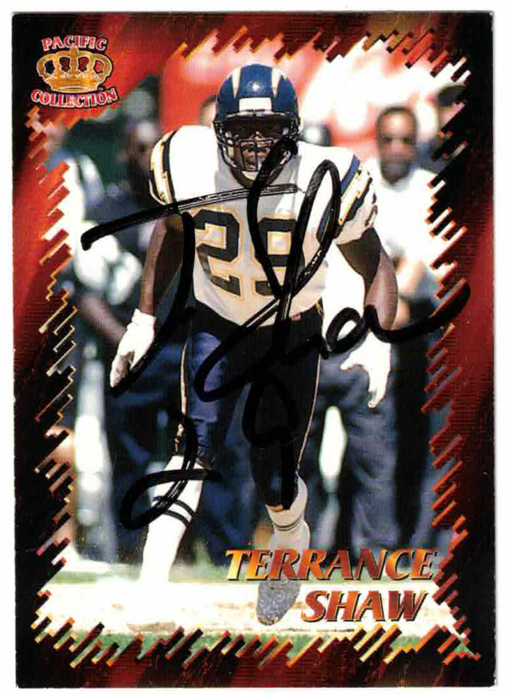 Terrance Shaw San Diego Chargers Signed Card - 1996 Pacific #BKS-85-Powers Sports Memorabilia