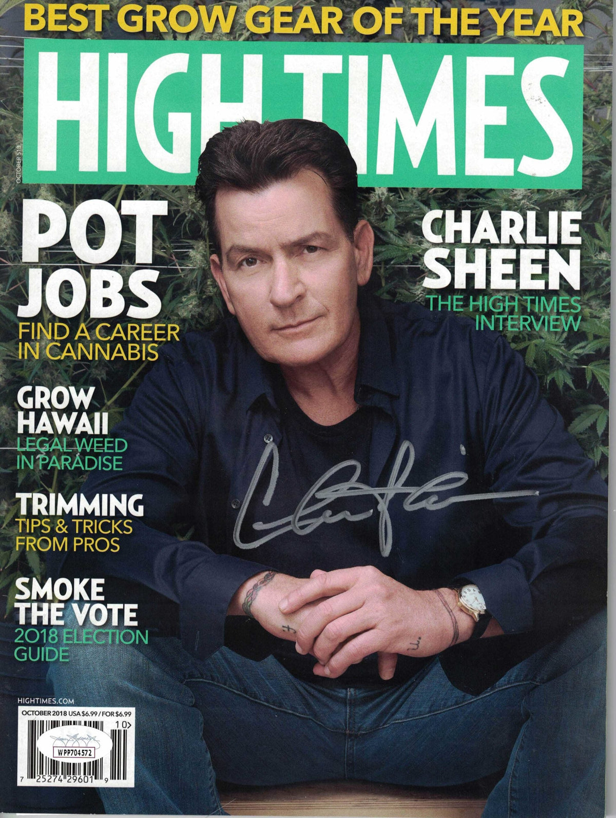 Charlie Sheen High Times Magazine Signed Magazine - 2018 JSA JSA-Powers Sports Memorabilia