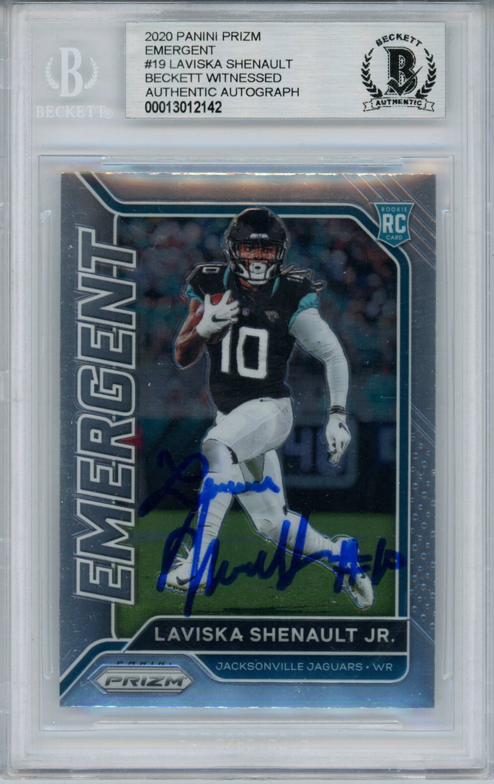 Laviska Shenault Jacksonville Jaguars Signed Card - 2021 Panini Prizm #19 BAS Slab Beckett-Powers Sports Memorabilia