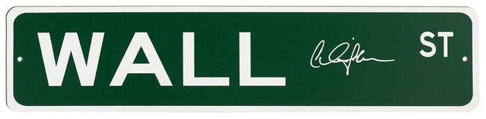 Charlie Sheen Autographed Wall Street 4x18 Green Aluminum Street Sign-Powers Sports Memorabilia