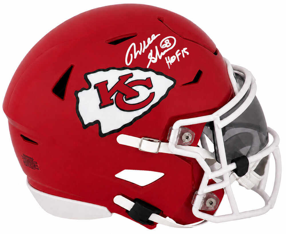 Will Shields Autographed Kansas City Chiefs Riddell Mid-Size (MIDI) SpeedFlex Helmet with HOF'15-Powers Sports Memorabilia