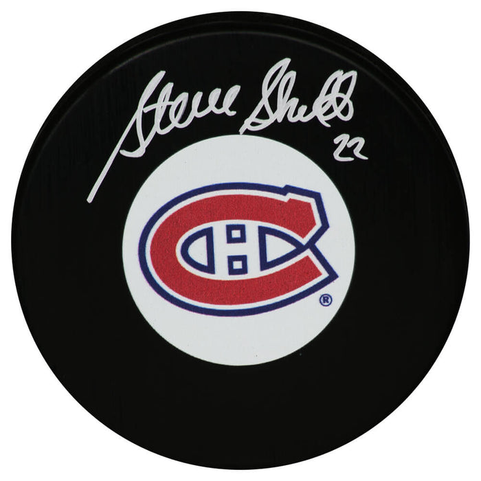 Steve Shutt Autographed Montreal Canadiens Logo Hockey Puck-Powers Sports Memorabilia