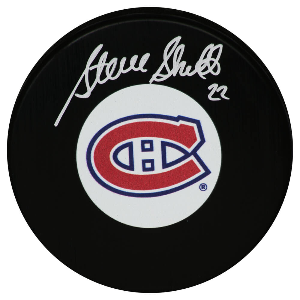 Steve Shutt Autographed Montreal Canadiens Logo Hockey Puck-Powers Sports Memorabilia