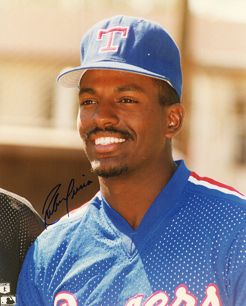 Ruben Sierra Texas Rangers Autographed Blue Jersey Headshot 8x10 Photo-Powers Sports Memorabilia
