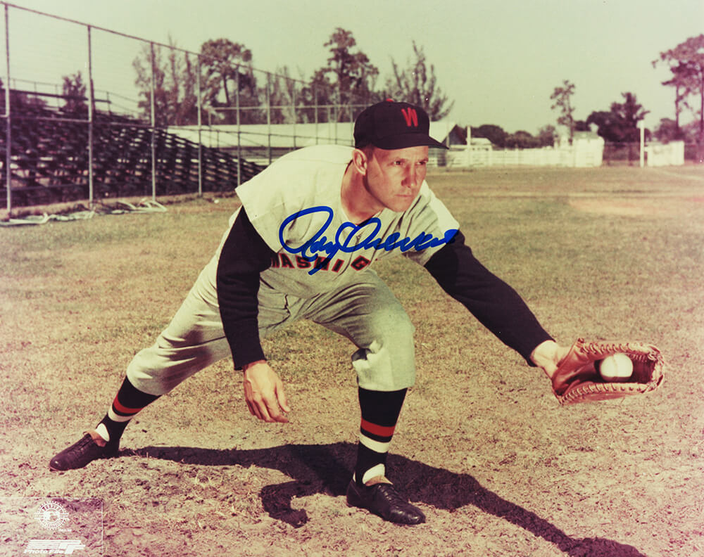 Roy Sievers Autographed Washington Senators Fielding Ball Pose 8x10 Photo