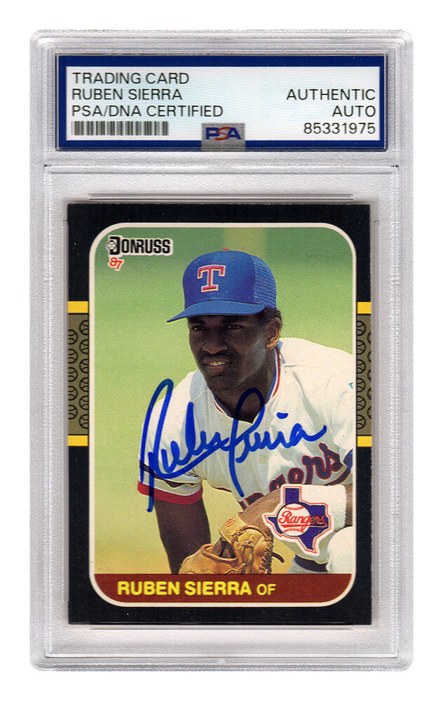 Ruben Sierra Texas Rangers Autographed 1987 Donruss Rookie Baseball Card