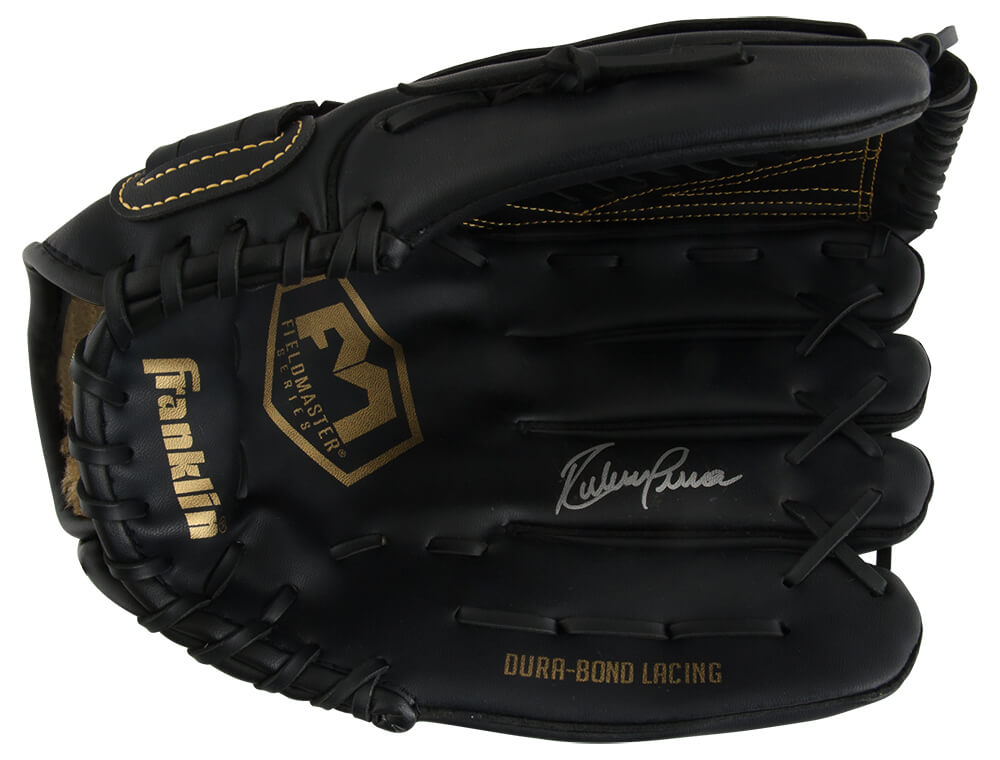 Ruben Sierra Autographed Franklin Fieldmaster Black Baseball Fielders Glove-Powers Sports Memorabilia