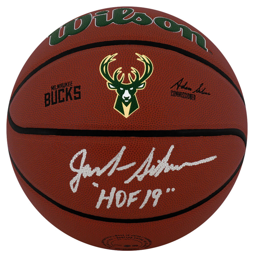 Jack Sikma Milwaukee Bucks Autographed Logo Wilson Alliance NBA Basketball-Powers Sports Memorabilia