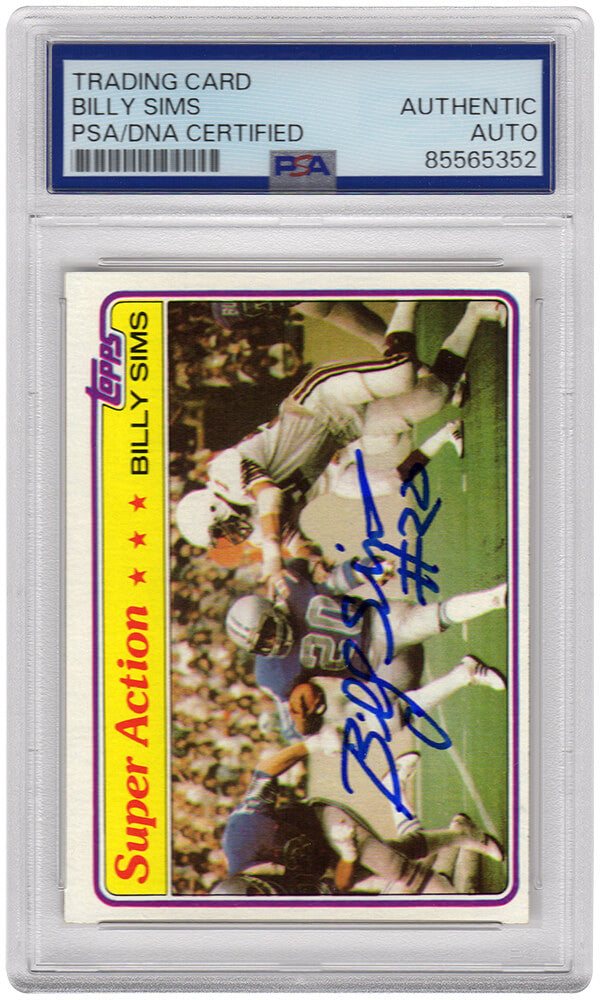 Billy Sims Detroit Lions Autographed 1981 Topps Super Football Card #473-Powers Sports Memorabilia
