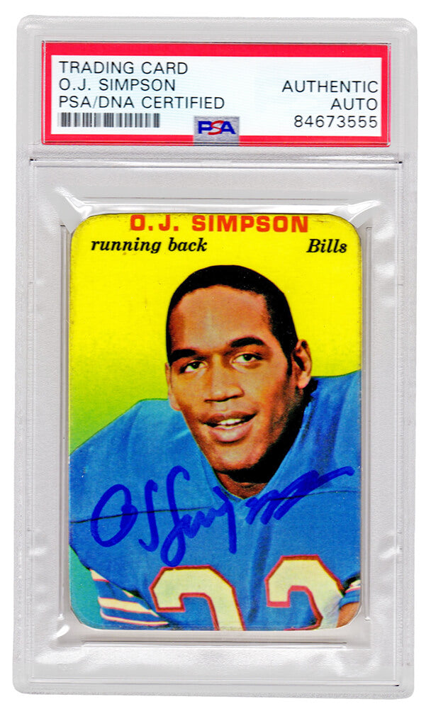 O.J. Simpson Buffalo Bills Autographed 1970 Topps Glossy Rookie Football-Powers Sports Memorabilia