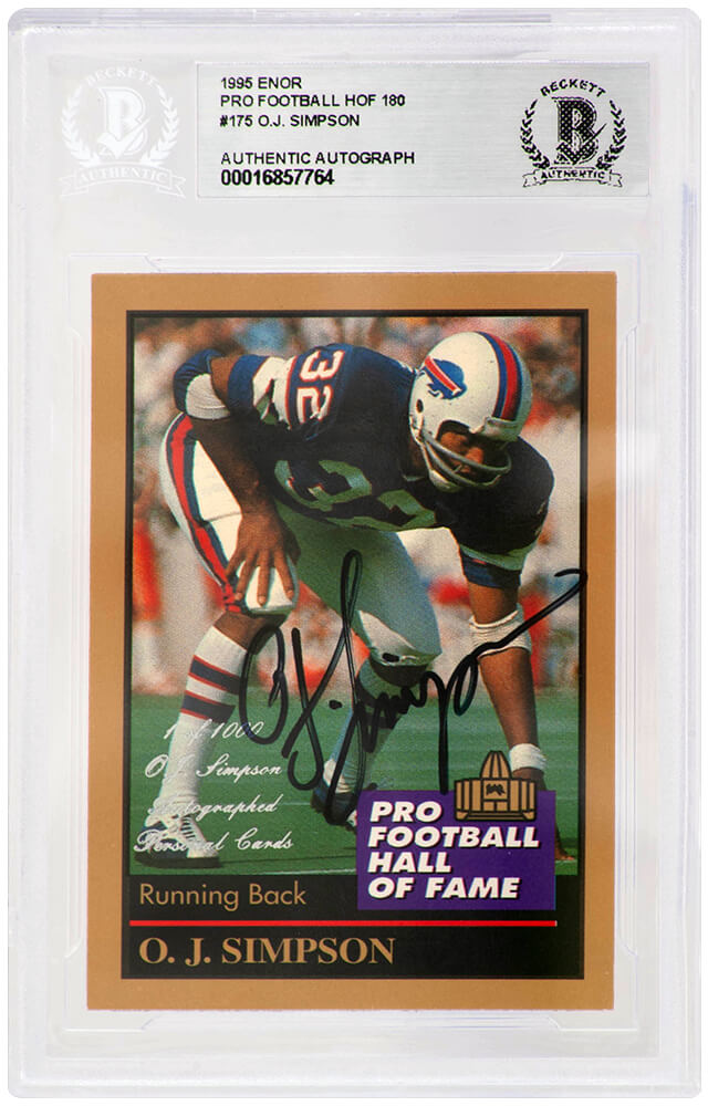 O.J. Simpson Buffalo Bills Autographed 1995 Enor Pro Football Hall of Fame-Powers Sports Memorabilia