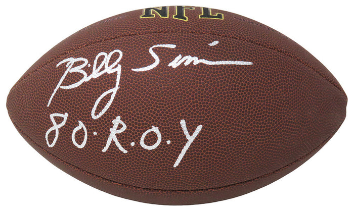 Billy Sims Autographed Wilson Super Grip Full Size NFL Football with 80 ROY-Powers Sports Memorabilia
