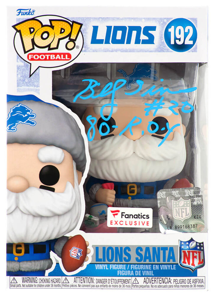 Billy Sims Detroit Lions Autographed SANTA Funko Pop #192 w/ 80 ROY-Powers Sports Memorabilia