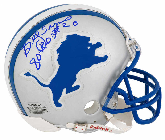 Billy Sims Autographed Detroit Lions Throwback Riddell (VSR4) Mini Helmet with 80 ROY-Powers Sports Memorabilia