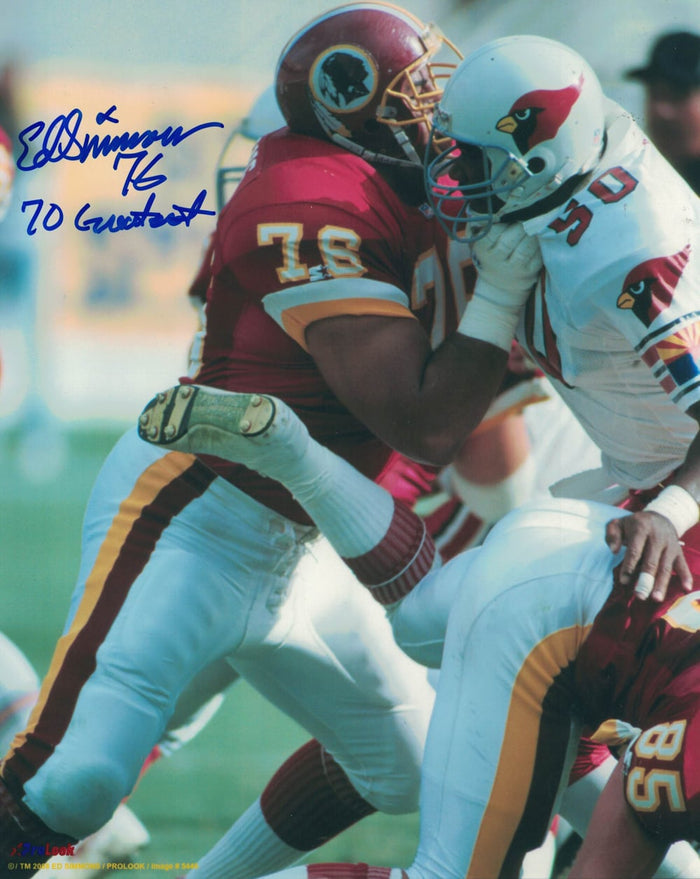 Ed Simmons Signed Washington Redskins 8x10 Photo 70 Greatest-Powers Sports Memorabilia