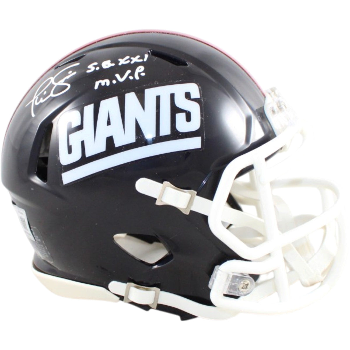 Phil Simms New York Giants Signed Mini Helmet TB 81 SB XXI MVP-Powers Sports Memorabilia
