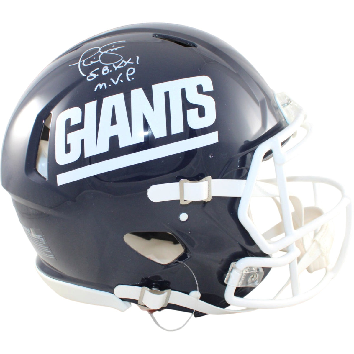 Phil Simms New York Giants Pro Signed Helmet Rush 81 TB XXI MVP Beckett W 58667 Beckett-Powers Sports Memorabilia