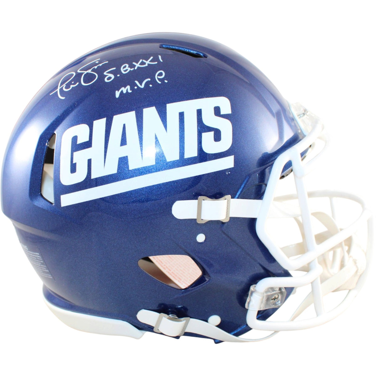Phil Simms New York Giants Pro Signed Helmet Rush SB XXI MVP Beckett WIT 58662 Beckett-Powers Sports Memorabilia