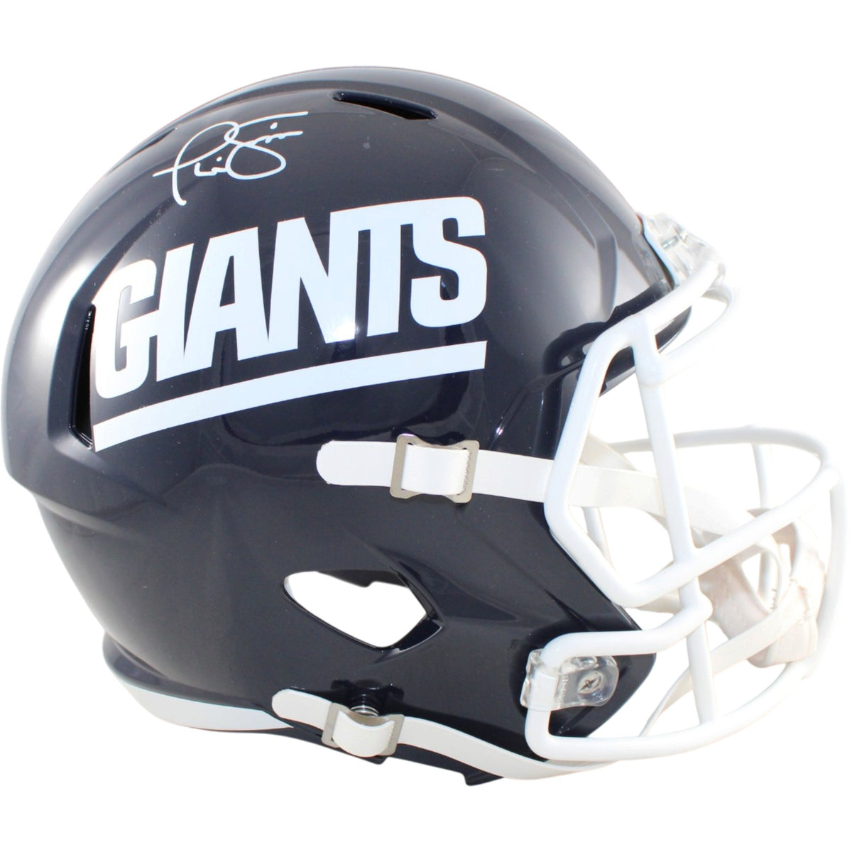 Phil Simms New York Giants F/S Replica Signed Helmet 81 TB Beckett Witness 58674 Beckett-Powers Sports Memorabilia