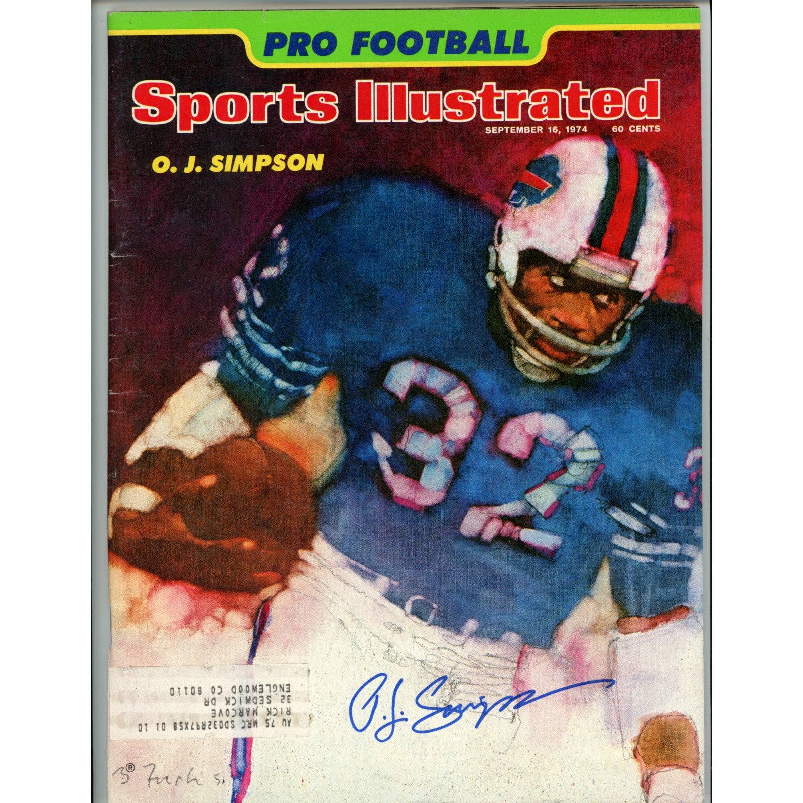 OJ Simpson Signed Sports Illustrated 09/16/1974-Powers Sports Memorabilia