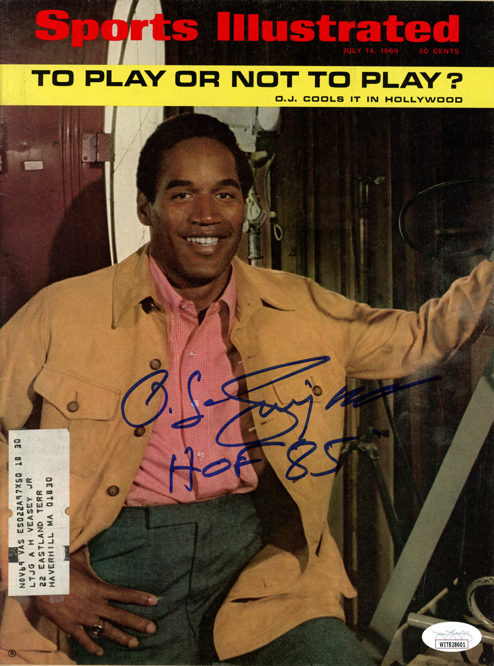 O.J. Simpson Buffalo Bills Signed Sports Illustrated Magazine - Sports Illustrated Magazine 7/14/1969 HOF JSA JSA-Powers Sports Memorabilia