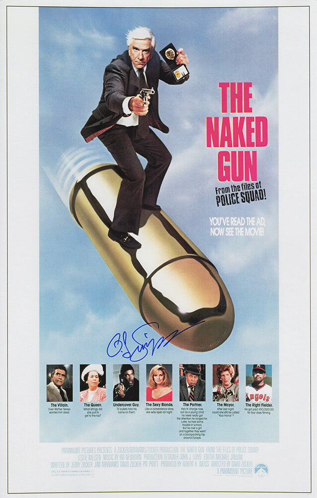 O.J. Simpson Autographed The Naked Gun 11x17 Movie Poster-Powers Sports Memorabilia