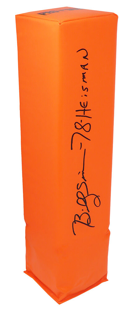 Billy Sims Autographed Orange Endzone Football Pylon w/ 78 Heisman