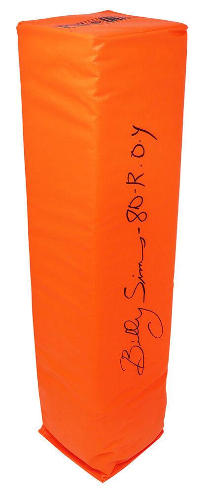 Billy Sims Autographed Orange Endzone Football Pylon w/ 80 ROY-Powers Sports Memorabilia