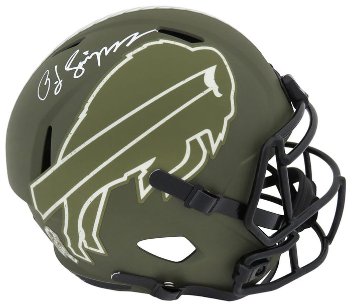 O.J. Simpson Autographed Buffalo Bills Salute to Service Riddell Full Size Speed Replica Helmet-Powers Sports Memorabilia