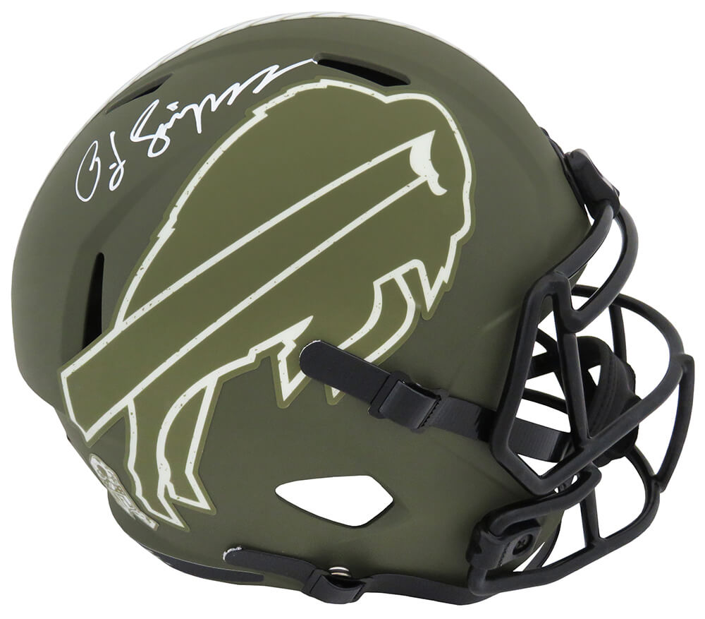O.J. Simpson Autographed Buffalo Bills Salute to Service Riddell Full Size Speed Replica Helmet-Powers Sports Memorabilia