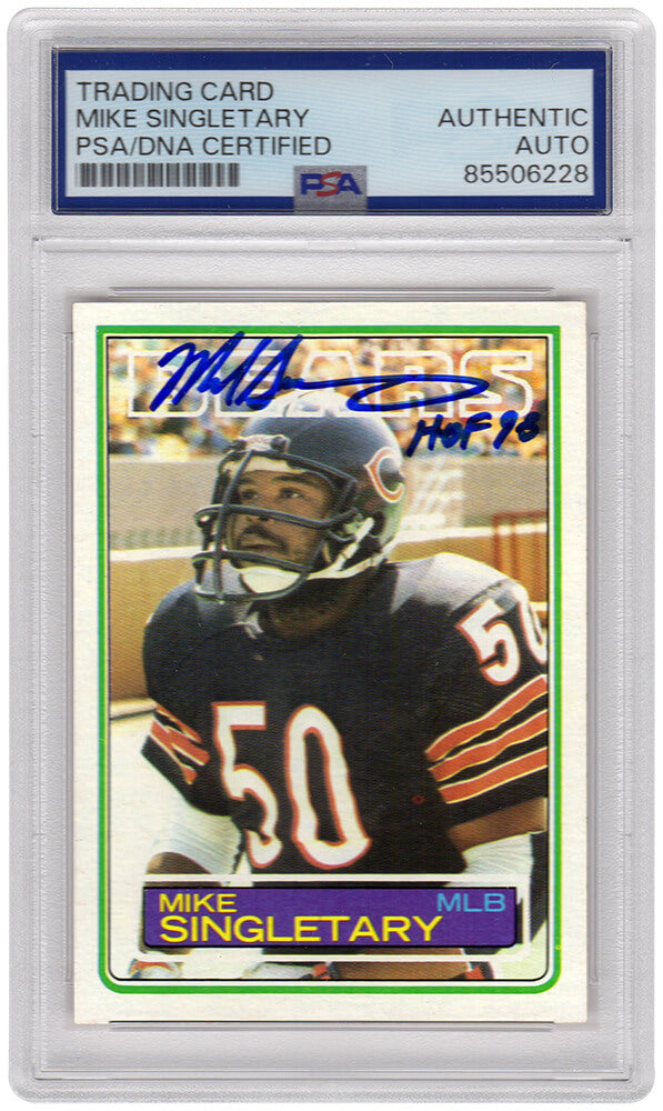 Mike Singletary Chicago Bears Autographed 1983 Topps Rookie Football Card-Powers Sports Memorabilia