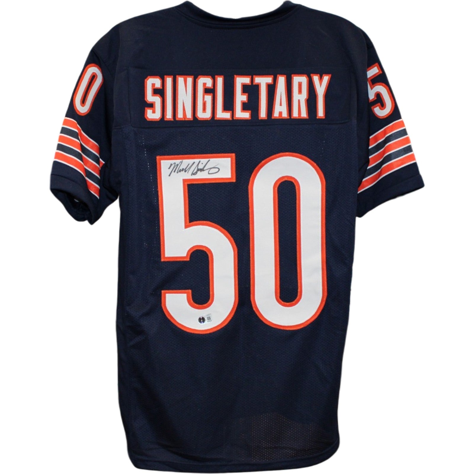 Mike Singletary Pro Style Sz XL Signed Jersey Navy Beckett WIT 58510 Beckett-Powers Sports Memorabilia