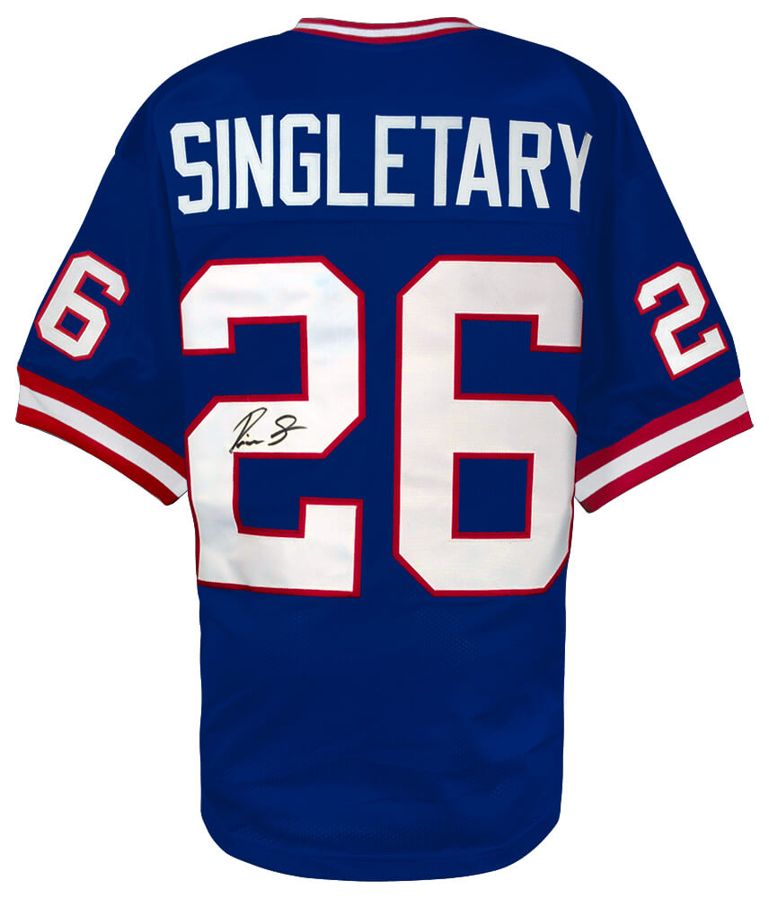 Devin Singletary Autographed Blue Custom Football Jersey-Powers Sports Memorabilia