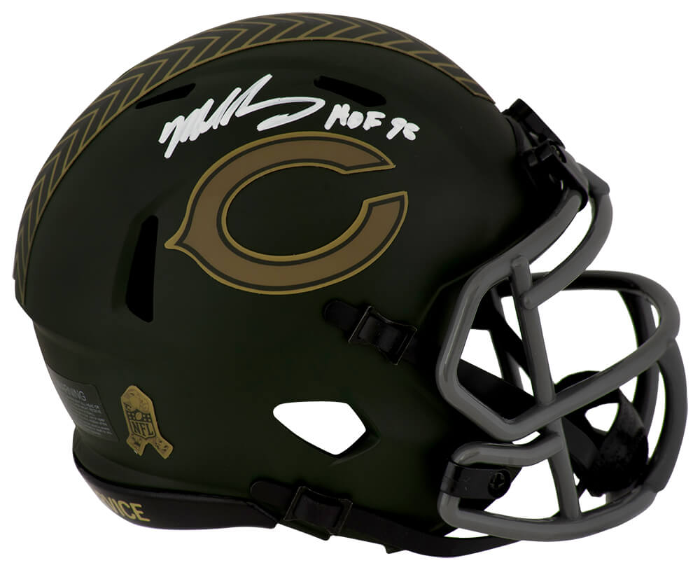 Mike Singletary Chicago Bears Autographed 2025 SALUTE Riddell Mini Helmet-Powers Sports Memorabilia