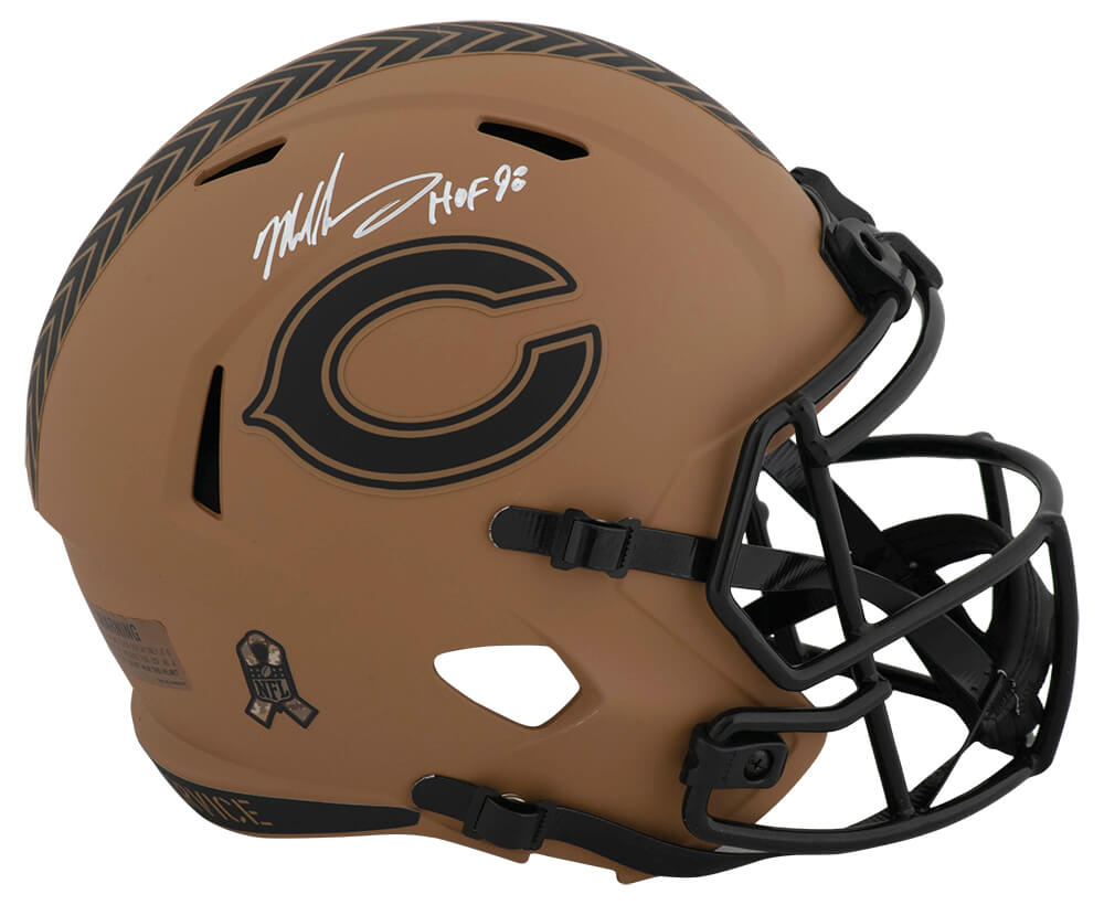 Mike Singletary Autographed Chicago Bears 2023 SALUTE Riddell Full Size Speed Replica Helmet with HOF'98-Powers Sports Memorabilia