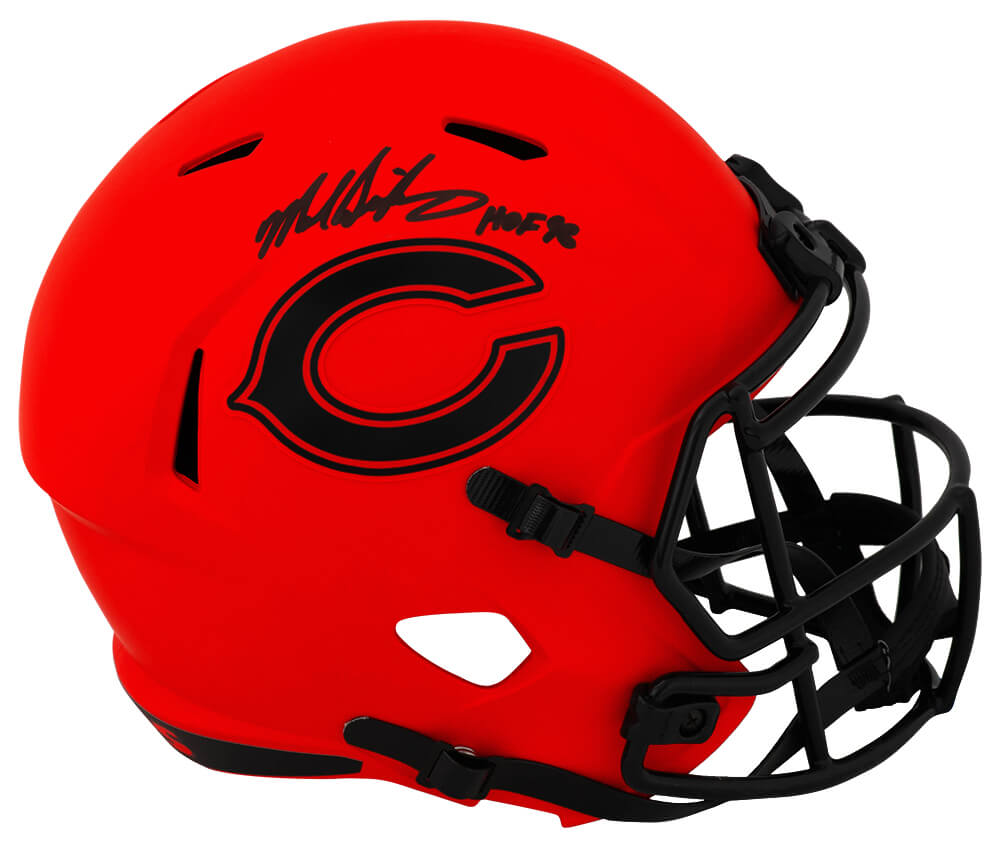 Mike Singletary Autographed Chicago Bears RAVE Riddell Full Size Speed Replica Helmet with HOF'98-Powers Sports Memorabilia