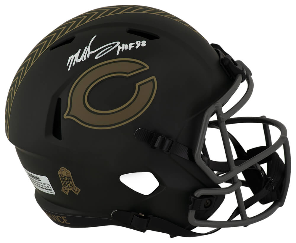 Mike Singletary Autographed Chicago Bears 2025 SALUTE Riddell Full Size Speed Replica Helmet with HOF'98-Powers Sports Memorabilia
