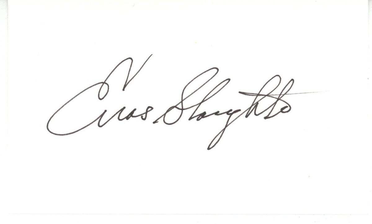 Enos Slaughter New York Yankees Index Signed Card-Powers Sports Memorabilia
