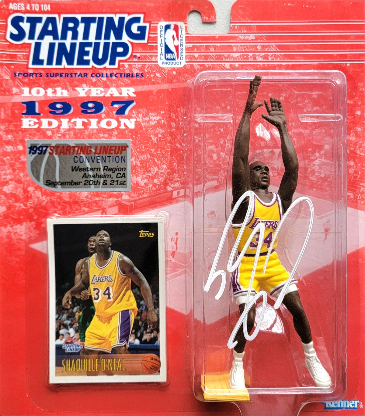 Shaquille O'Neal Signed Los Angeles Lakers 1997 Starting Lineup Beckett Witnessed Gold Jersey-Powers Sports Memorabilia