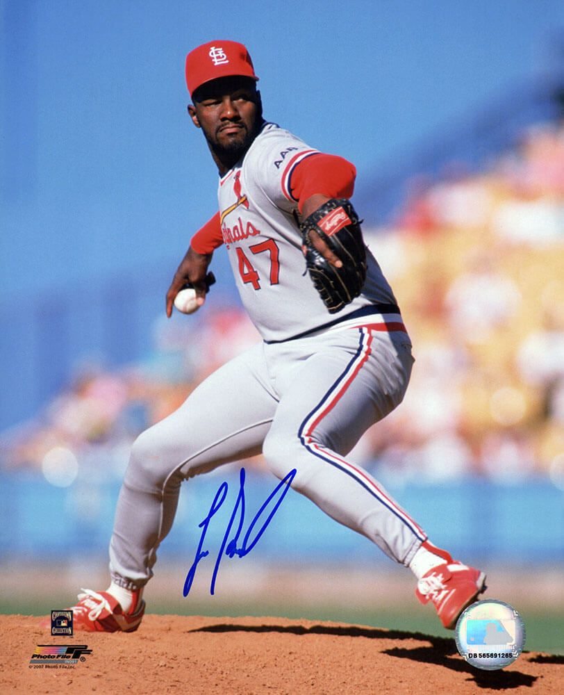 Lee Smith Autographed St. Louis Cardinals Pitching Action 8x10 Photo-Powers Sports Memorabilia