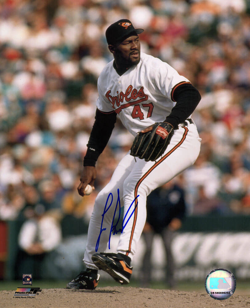 Lee Smith Autographed Baltimore Orioles Pitching Action 8x10 Photo-Powers Sports Memorabilia