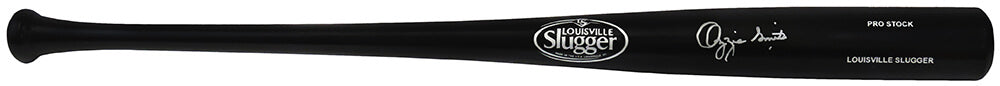 Ozzie Smith Autographed Louisville Slugger Pro Stock Black Baseball Bat - (Fanatics)-Powers Sports Memorabilia