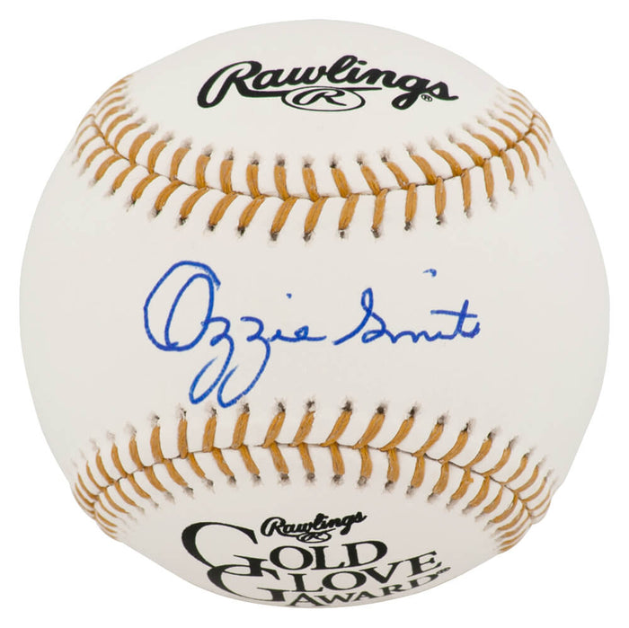 Ozzie Smith Autographed Rawlings Gold Glove Logo MLB Baseball - (Fanatics)-Powers Sports Memorabilia
