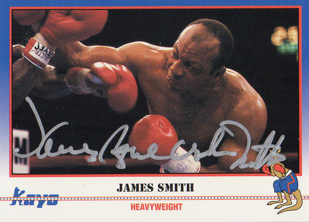 James Smith Autographed 1991 Kayo Boxing Trading Card #10 with Bonecrusher-Powers Sports Memorabilia