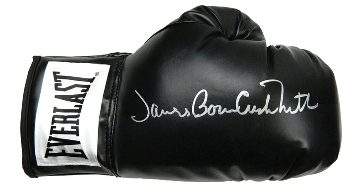James 'Bonecrusher' Smith Autographed Everlast Black Boxing Glove-Powers Sports Memorabilia