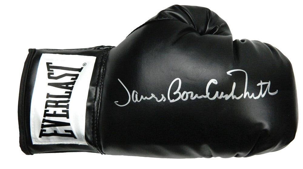 James 'Bonecrusher' Smith Autographed Everlast Black Boxing Glove-Powers Sports Memorabilia
