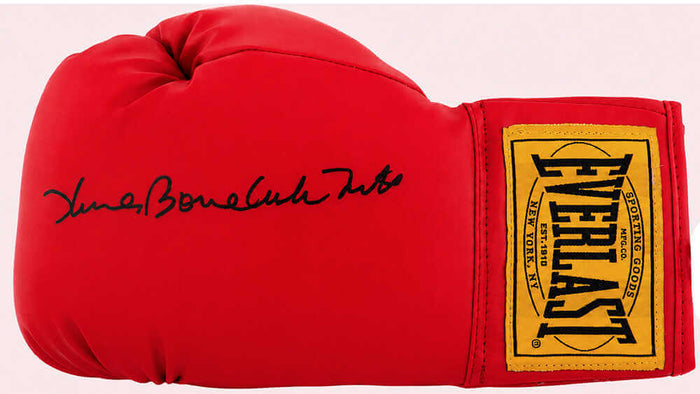 James 'Bonecrusher' Smith Autographed Everlast Red Full Size Boxing Glove-Powers Sports Memorabilia