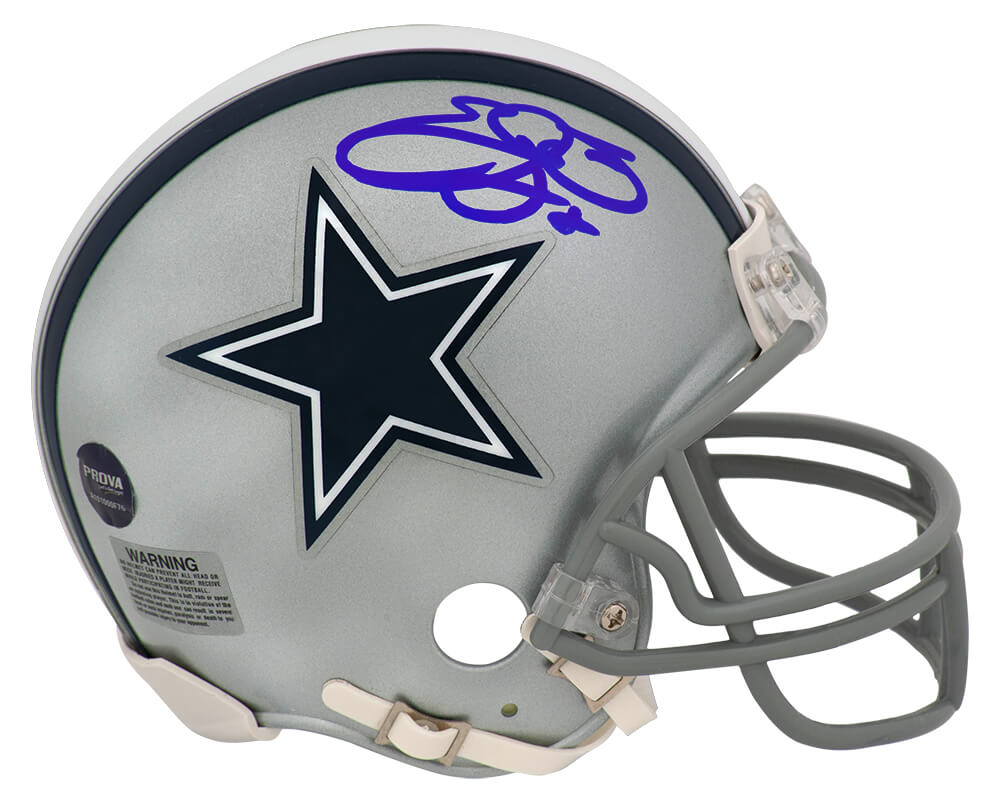 Emmitt Smith Autographed Dallas Cowboys Riddell Replica Mini Helmet-Powers Sports Memorabilia