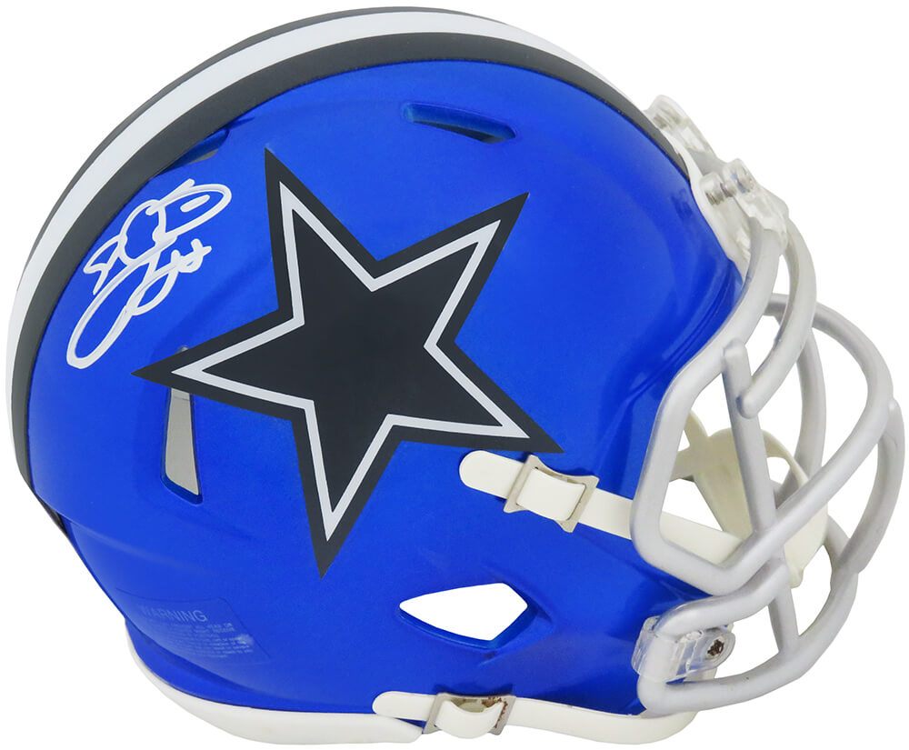 Emmitt Smith Dallas Cowboys Autographed Flash Riddell Mini Helmet-Powers Sports Memorabilia